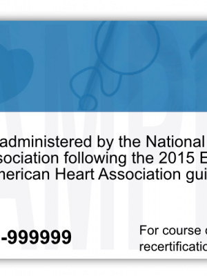NHSA Sample CPR Certification Card Back