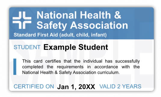 NHSA Sample FCard Front