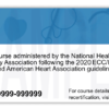 NHSA Sample CPR Certification Card Back