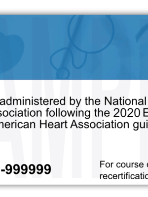 NHSA Sample CPR Certification Card Back